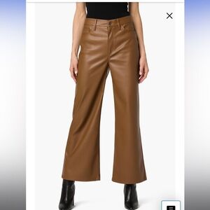 JOE’S JEANS Faux Leather Ankle Wide Leg Pants - Caramel
